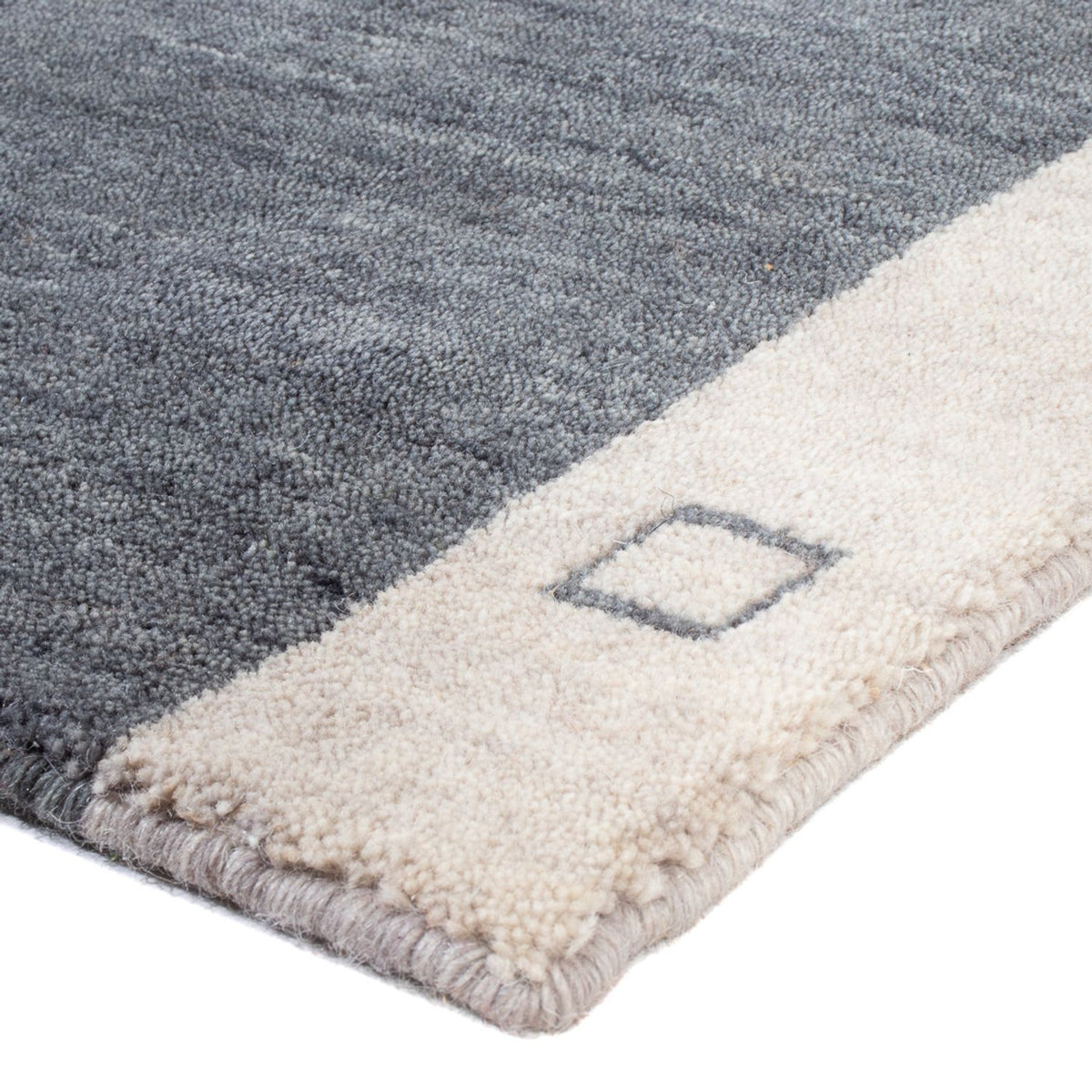 Tapis Gabbeh - Indus - 140 x 70 cm - gris