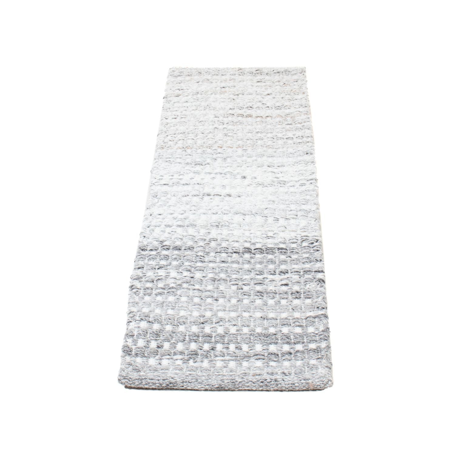 Tapis de couloir Tapis en laine - 104 x 33 cm - gris clair