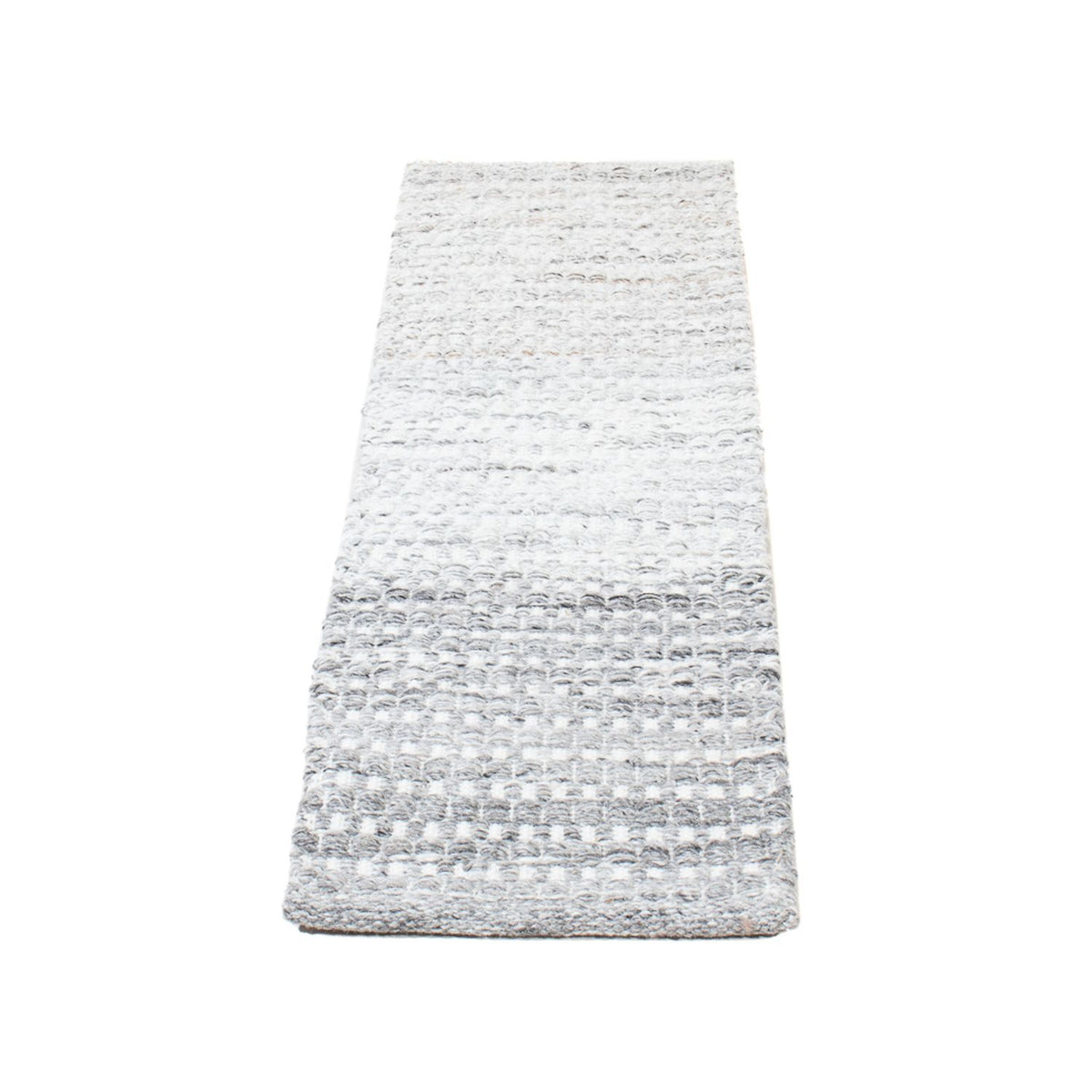 Tapis de couloir Tapis en laine - 104 x 33 cm - gris clair