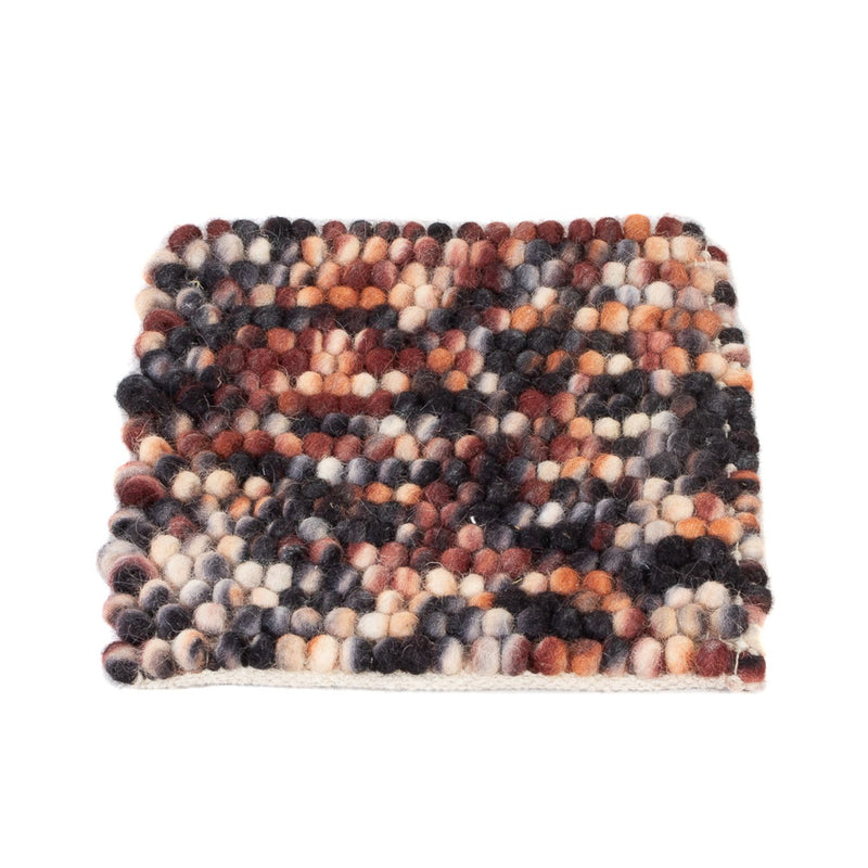 Tapis en laine carré  - 32 x 32 cm - multicolore