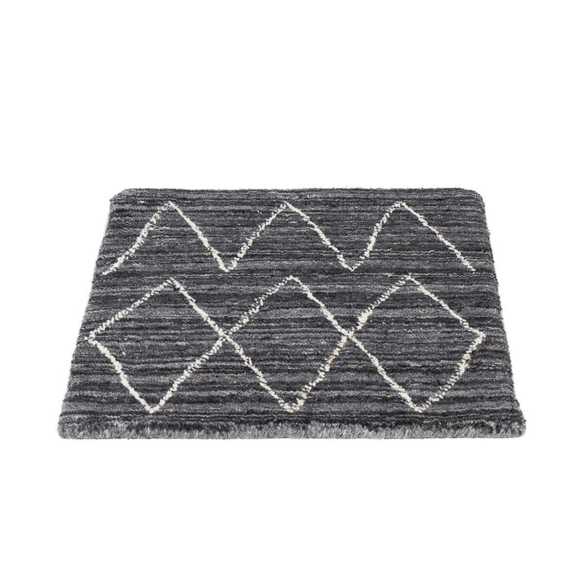 Tapis en laine carré  - 42 x 42 cm - anthracite