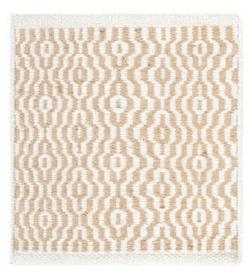 Tapis en laine carré  - 35 x 32 cm - beige