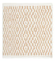 Tapis en laine carré  - 35 x 32 cm - beige