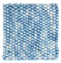 Tapis en laine carré  - 25 x 25 cm - bleu clair