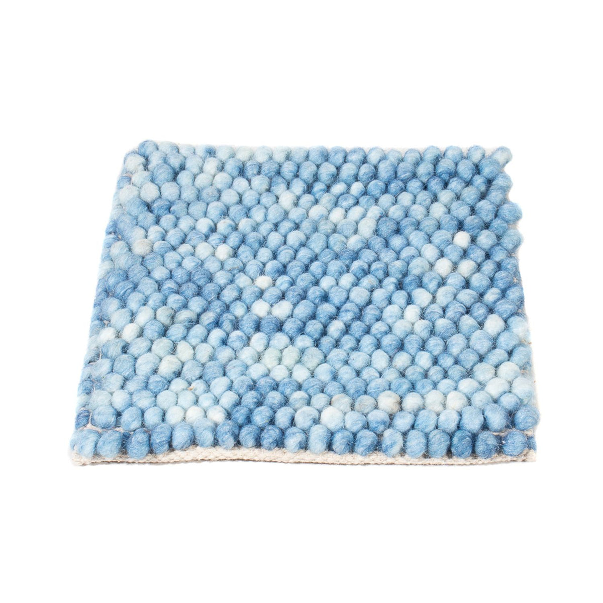 Tapis en laine carré  - 25 x 25 cm - bleu clair