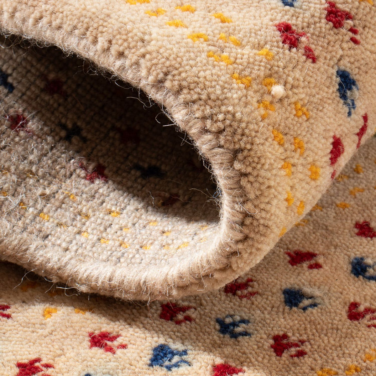 Tapis Gabbeh - Loribaft Softy - 90 x 60 cm - beige clair