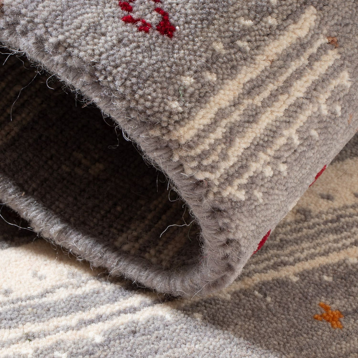 Tapis Gabbeh - Loribaft Softy - 90 x 60 cm - beige foncé