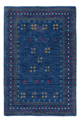 Tapis en laine - 90 x 60 cm - bleu foncé