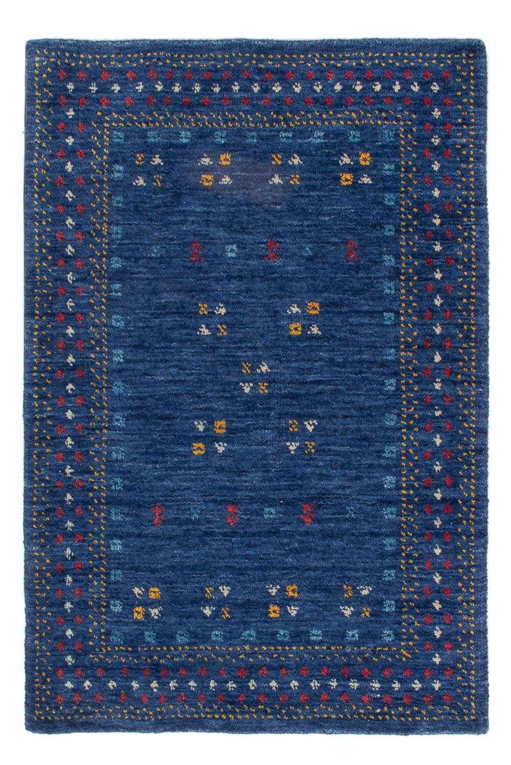 Tapis en laine - 90 x 60 cm - bleu foncé