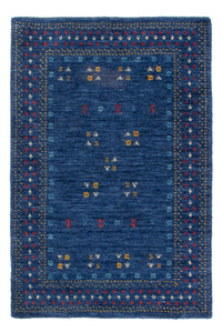Tapis en laine - 90 x 60 cm - bleu foncé