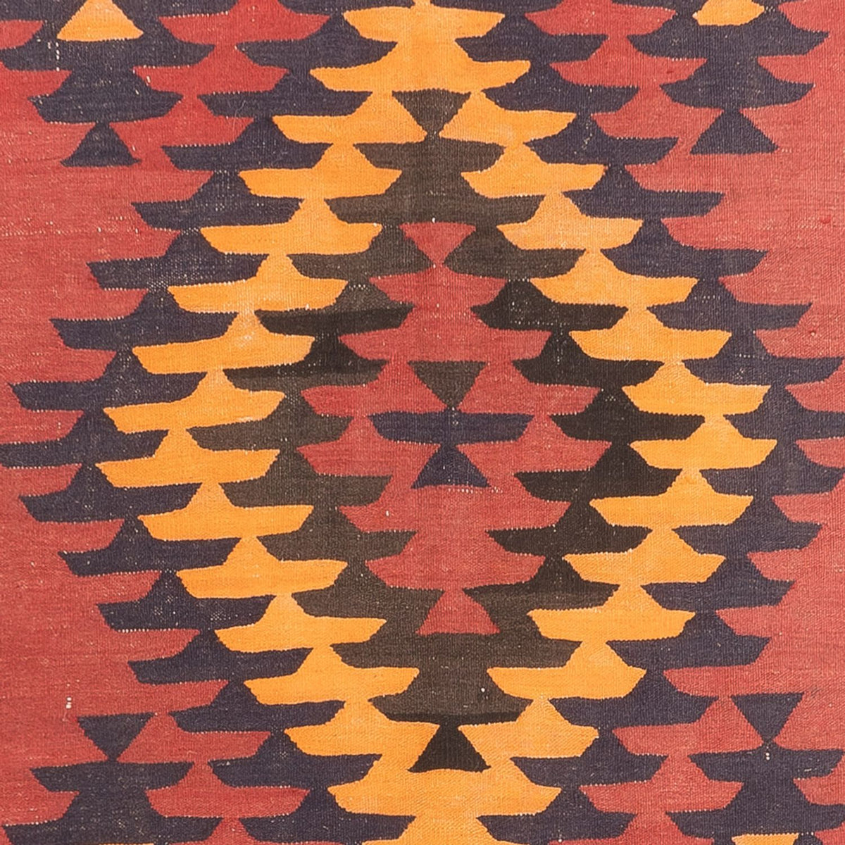 Tapis de couloir Tapis Kelim - Vieux - 423 x 140 cm - rouge foncé