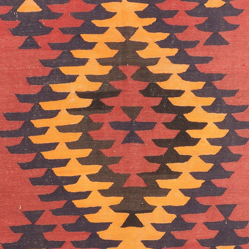 Tapis de couloir Tapis Kelim - Vieux - 423 x 140 cm - rouge foncé