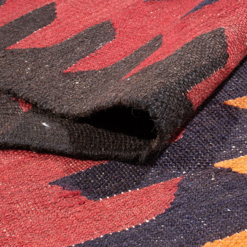 Tapis de couloir Tapis Kelim - Vieux - 423 x 140 cm - rouge foncé