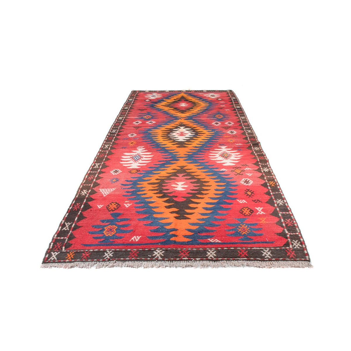 Tapis de couloir Tapis Kelim - Vieux - 430 x 155 cm - rouge