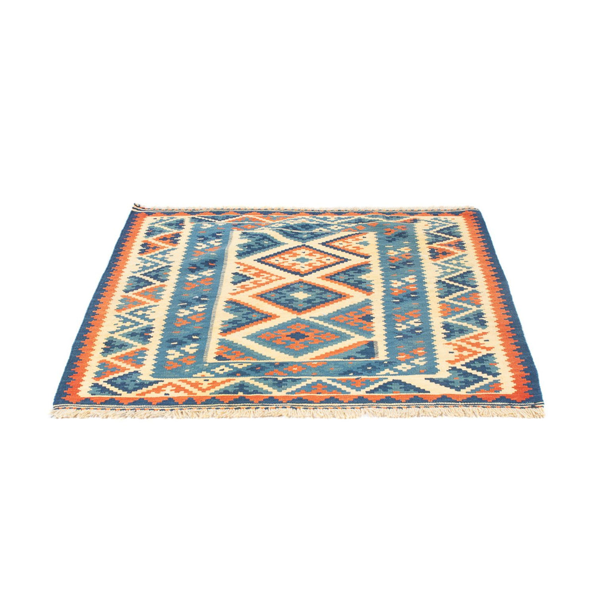 Tapis Kelim - Oriental carré  - 103 x 103 cm - multicolore
