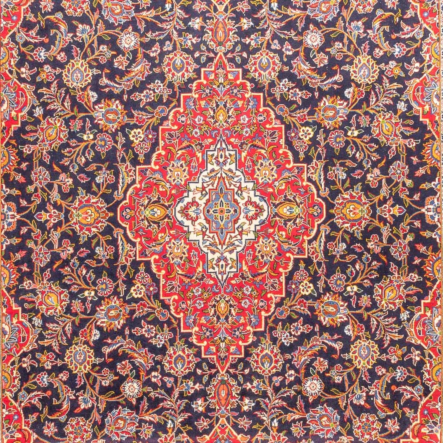 Tapis persan - Keshan - 445 x 310 cm - bleu foncé
