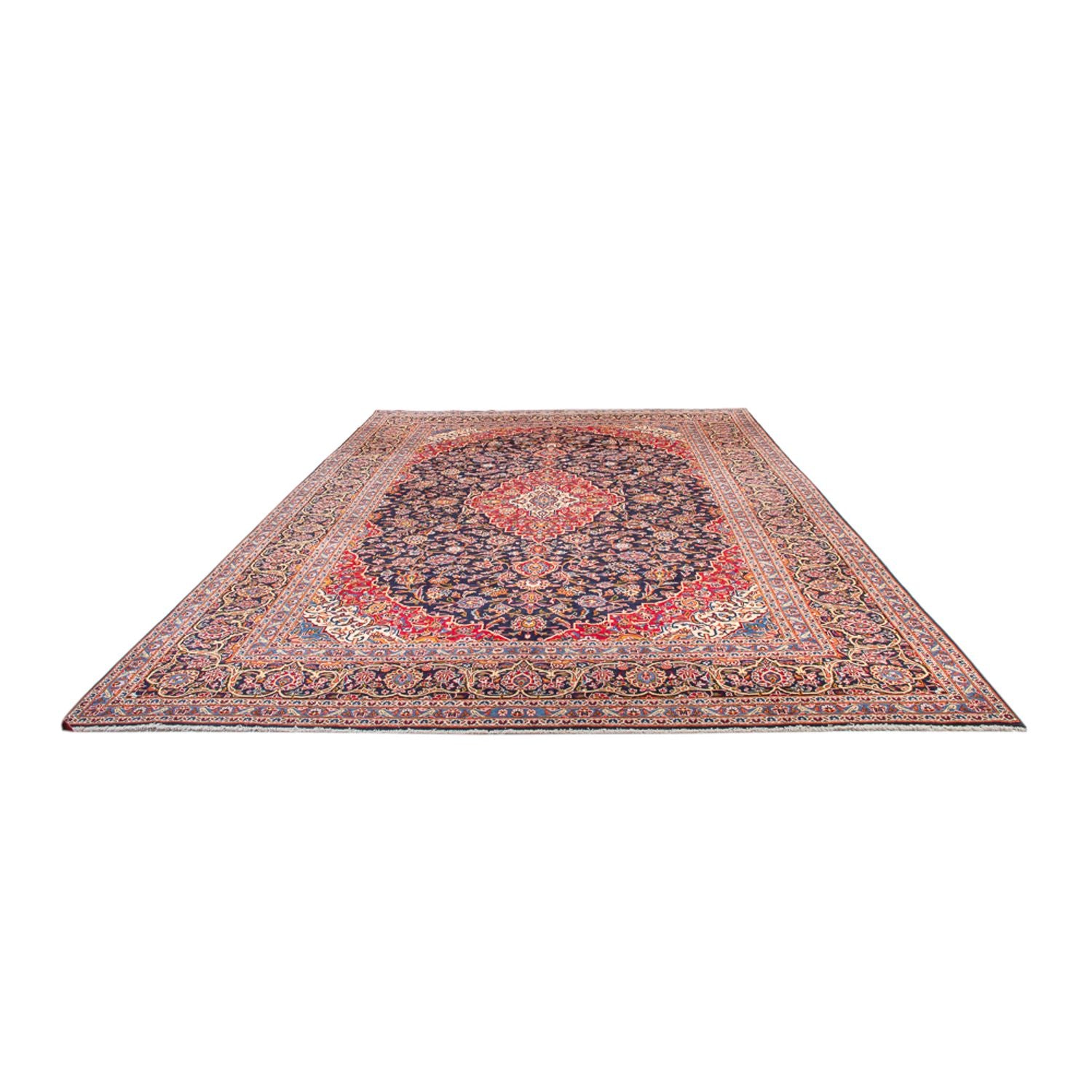Tapis persan - Keshan - 445 x 310 cm - bleu foncé