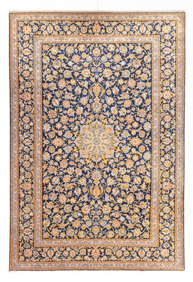Tapis persan - Keshan - 402 x 288 cm - bleu foncé