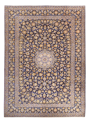 Tapis persan - Keshan - 420 x 318 cm - bleu foncé