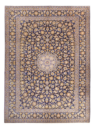 Tapis persan - Keshan - 420 x 318 cm - bleu foncé