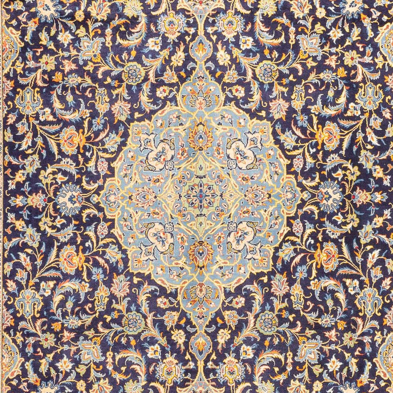 Tapis persan - Keshan carré  - 410 x 395 cm - bleu foncé