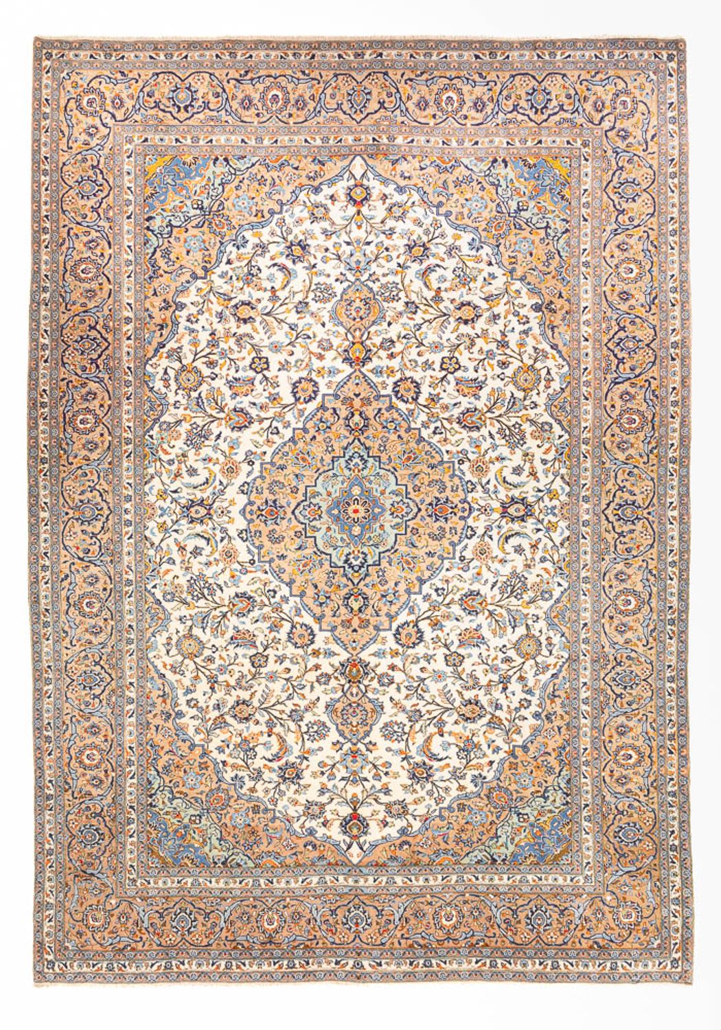 Tapis persan - Keshan - 405 x 302 cm - beige foncé