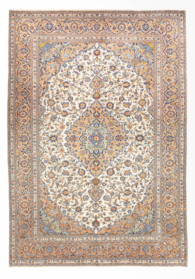 Tapis persan - Keshan - 405 x 302 cm - beige foncé