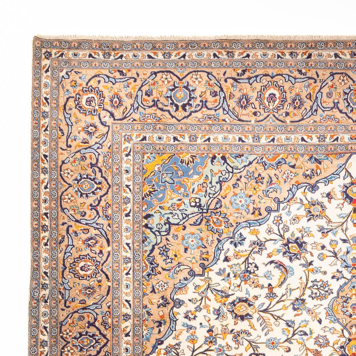 Tapis persan - Keshan - 405 x 302 cm - beige foncé