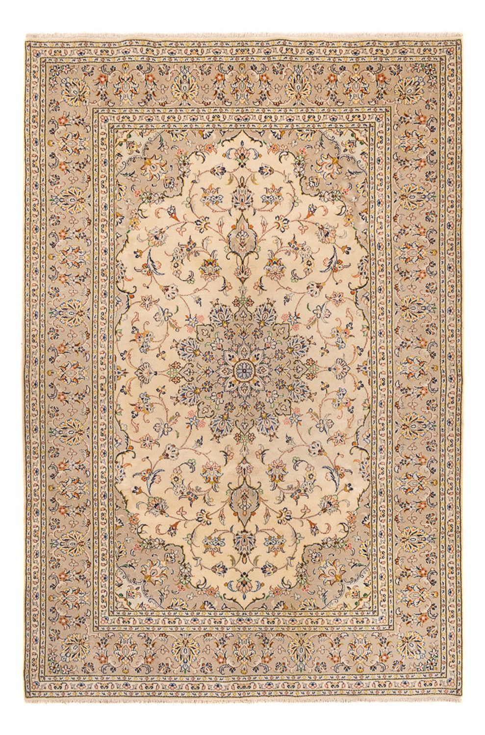 Tapis persan - Keshan - 295 x 194 cm - beige clair