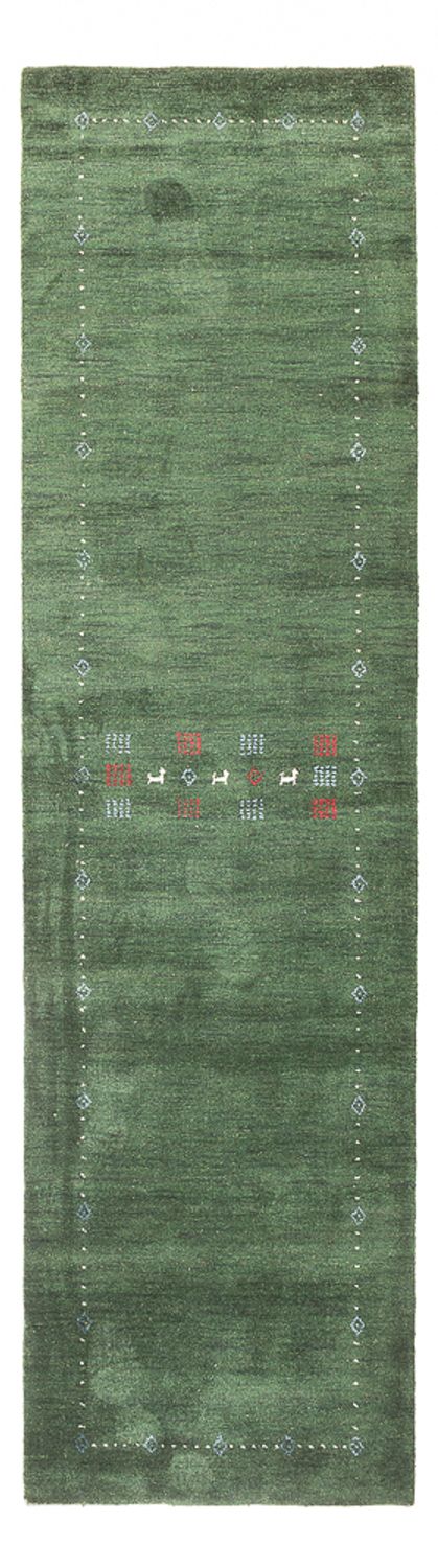 Tapis de couloir Tapis Gabbeh - Indus - 300 x 80 cm - vert