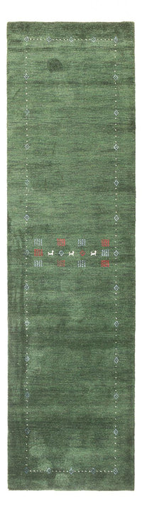 Tapis de couloir Tapis Gabbeh - Indus - 300 x 80 cm - vert