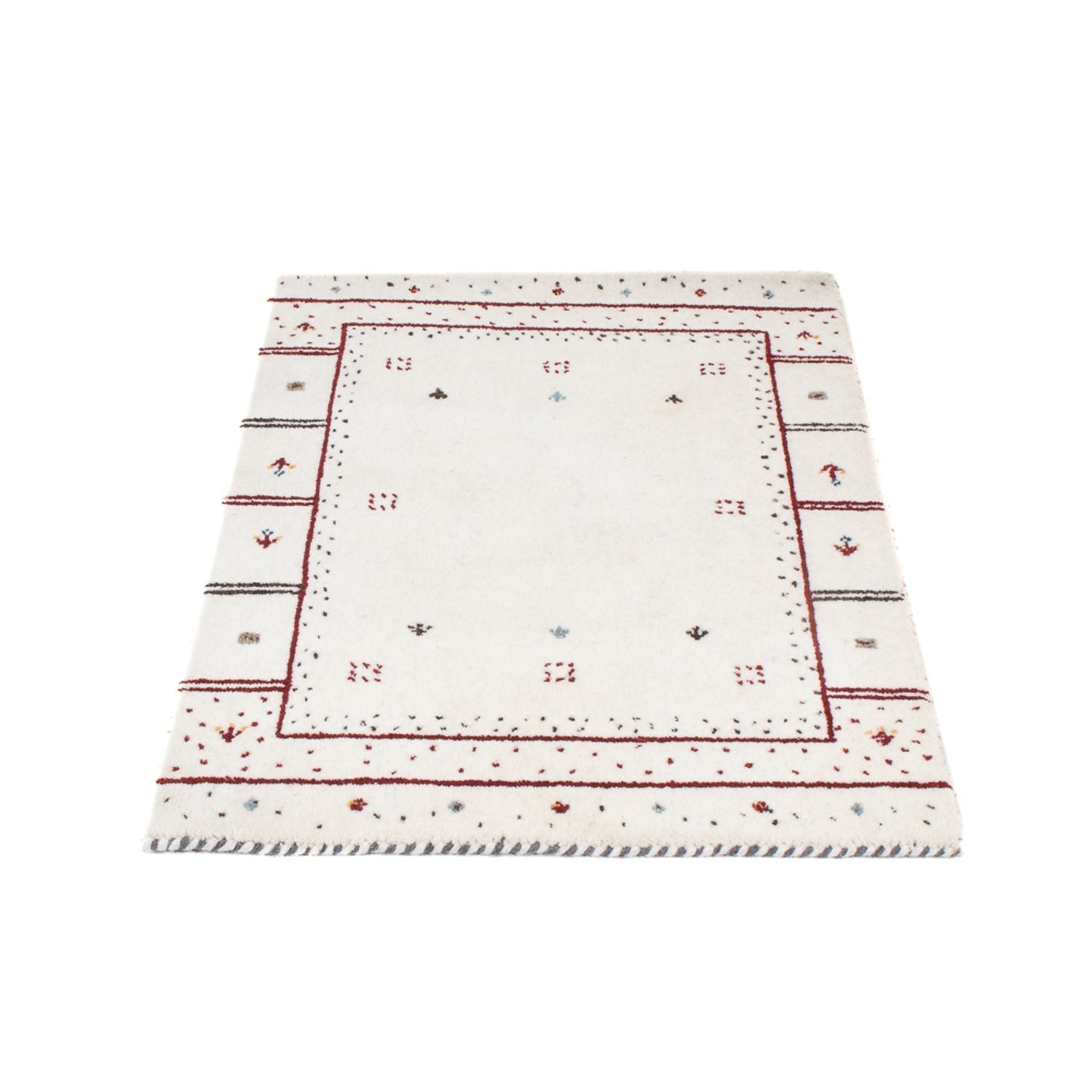 Tapis Gabbeh - Loribaft Softy - 90 x 60 cm - gris clair