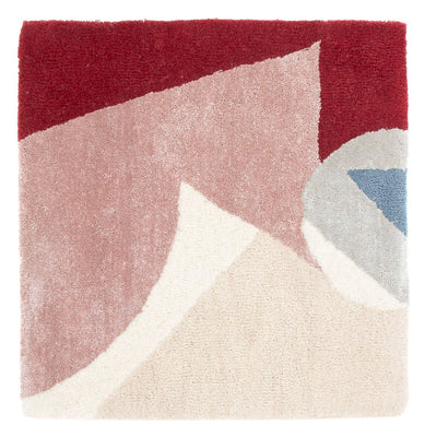 Tapis en laine carré  - 63 x 62 cm - multicolore