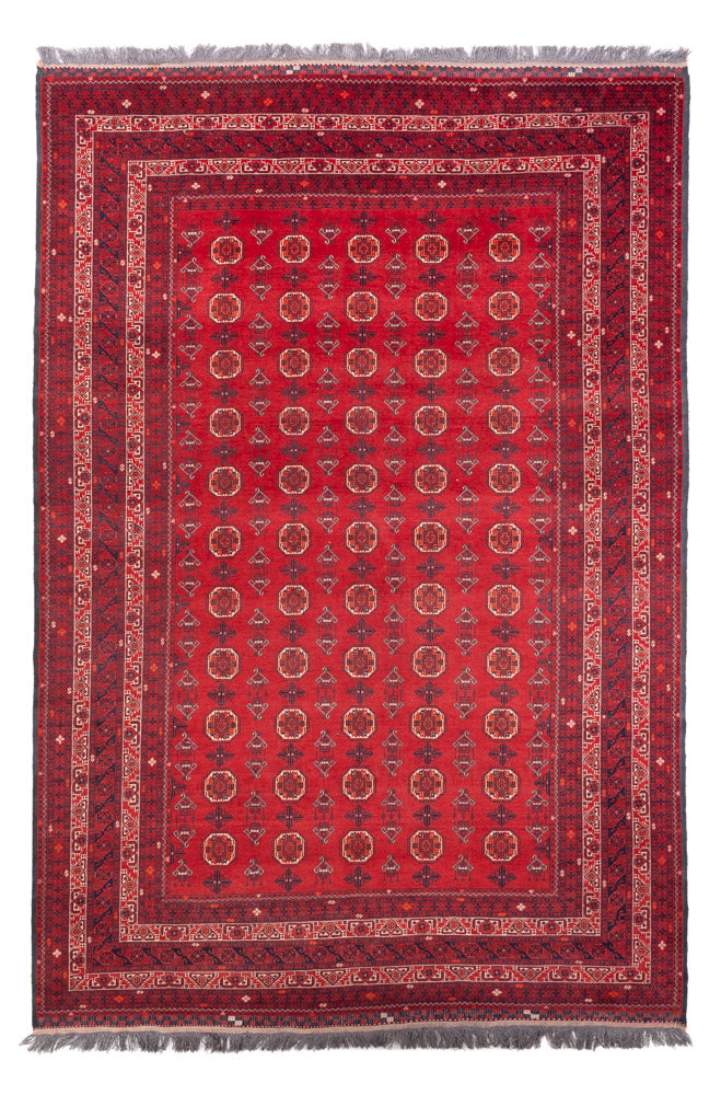 Tapis afghan - Boukhara - 278 x 191 cm - rouge
