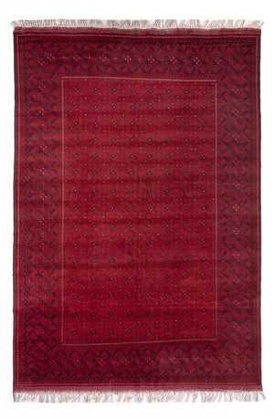 Tapis afghan - Boukhara - 294 x 195 cm - rouge