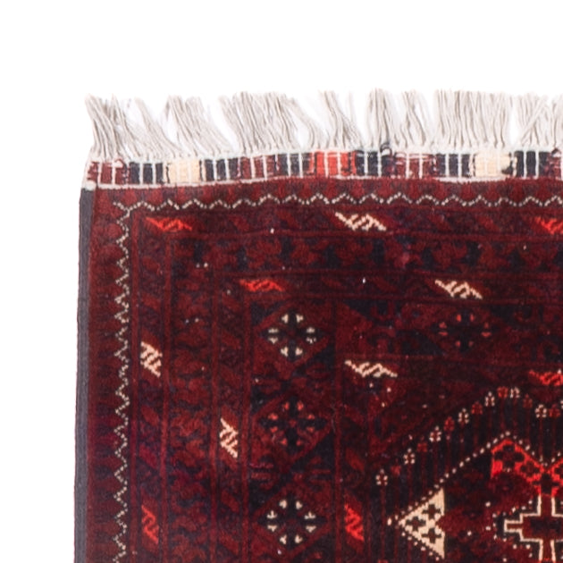 Tapis de couloir Tapis afghan - 293 x 78 cm - rouge