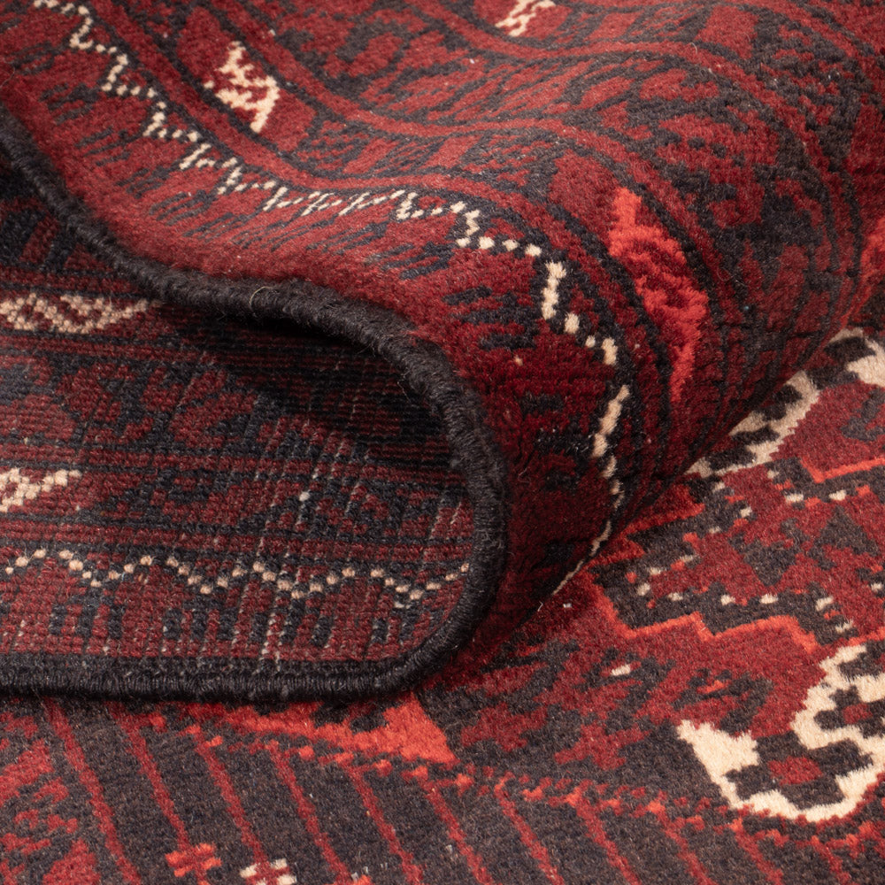 Tapis de couloir Tapis afghan - 293 x 78 cm - rouge