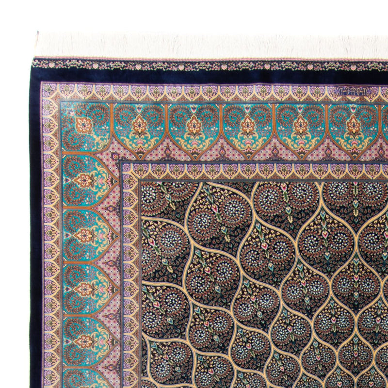 Tapis persan - Ghom - 300 x 200 cm - bleu foncé