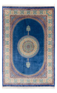 Tapis persan - Ghom - 300 x 200 cm - bleu