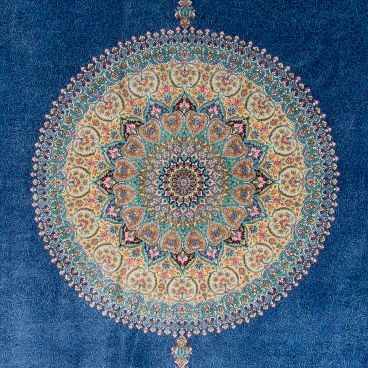 Tapis persan - Ghom - 300 x 200 cm - bleu