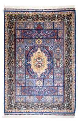 Tapis persan - Ghom - 300 x 200 cm - bleu