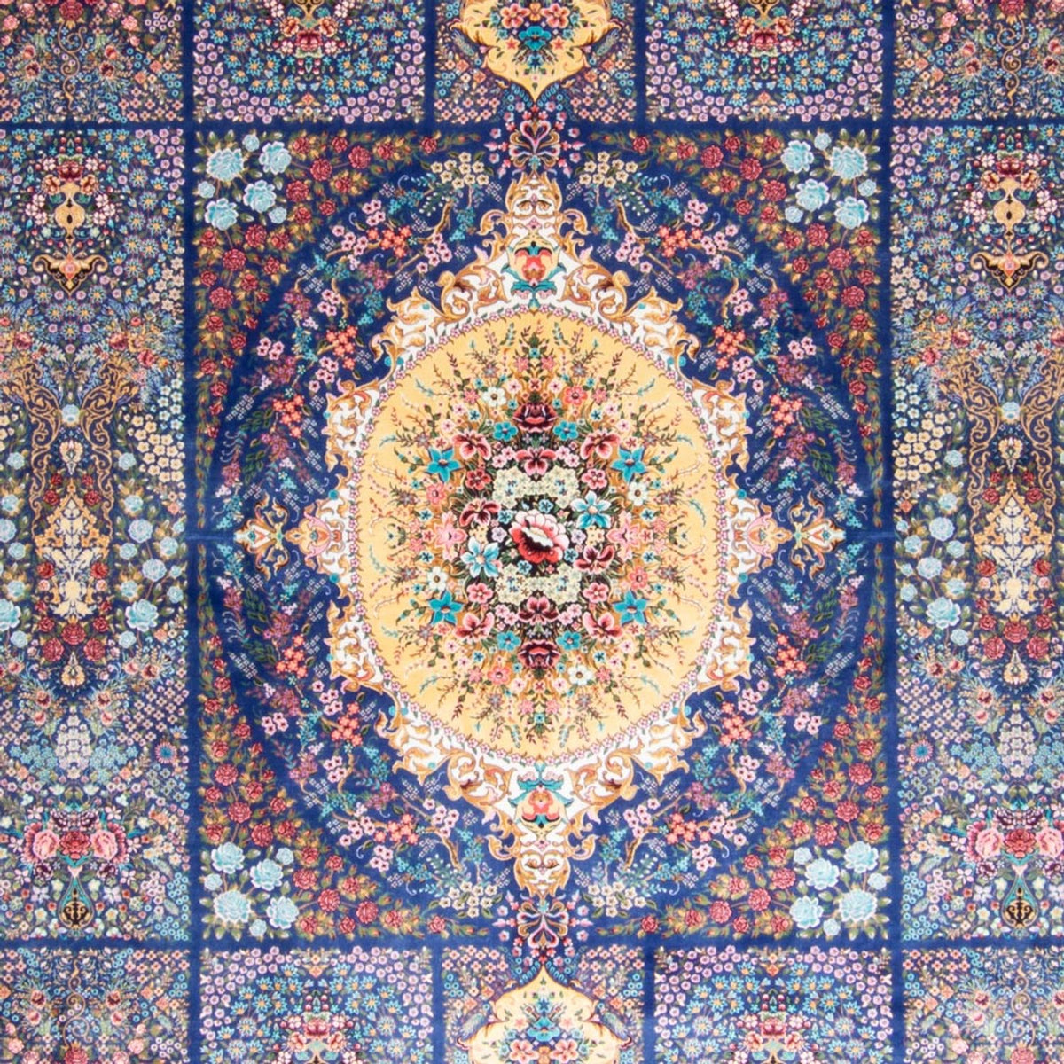 Tapis persan - Ghom - 300 x 200 cm - bleu