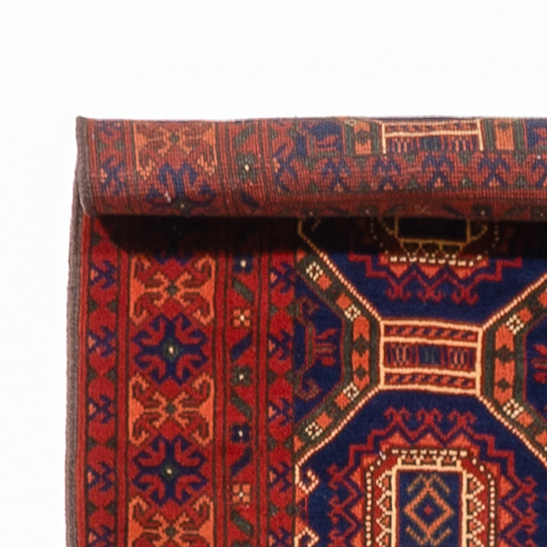 Tapis de couloir Tapis afghan - 394 x 80 cm - rouge foncé