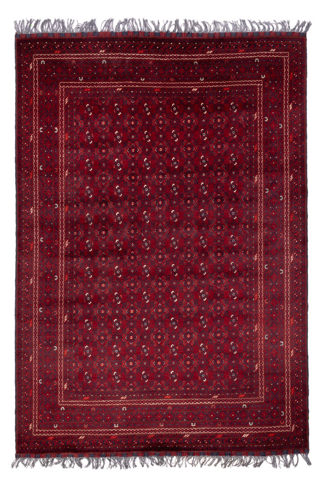 Tapis afghan - Boukhara - 284 x 195 cm - rouge