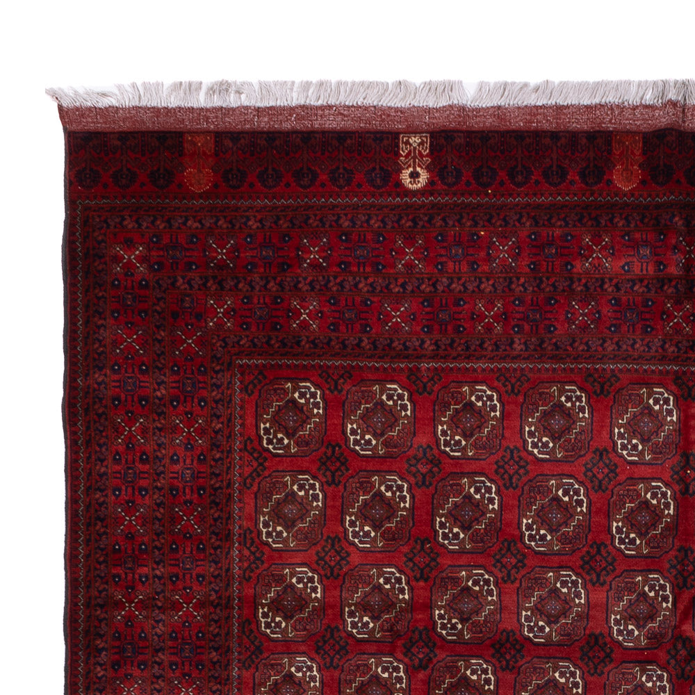 Tapis afghan - Boukhara - 334 x 252 cm - rouge foncé
