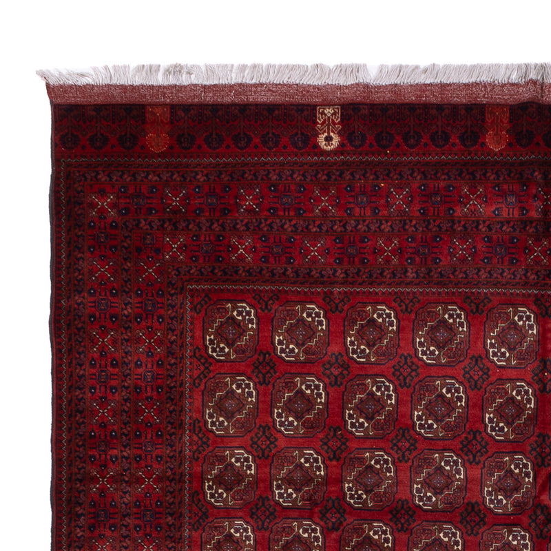Tapis afghan - Boukhara - 334 x 252 cm - rouge foncé