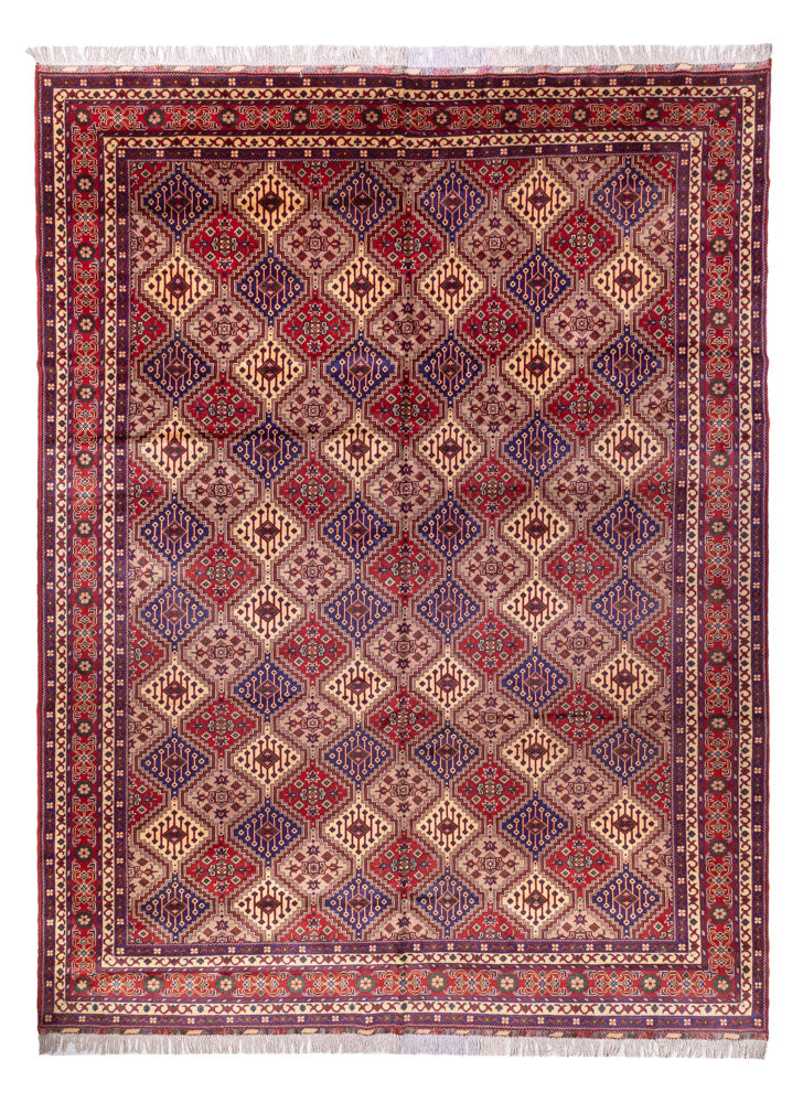 Tapis de couloir Tapis afghan - 403 x 296 cm - beige foncé