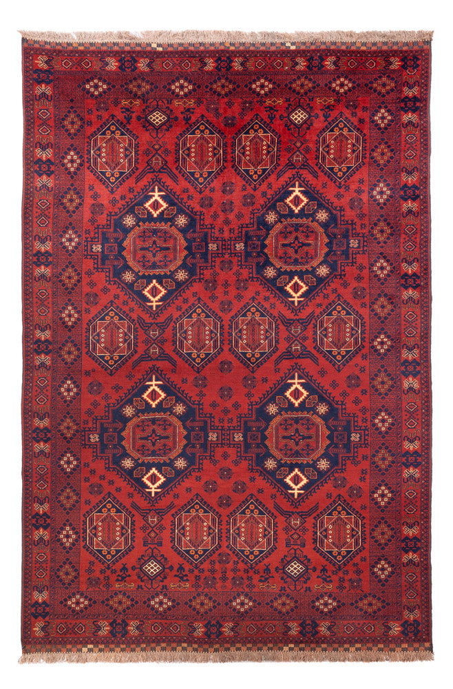 Tapis afghan - 303 x 200 cm - rouge