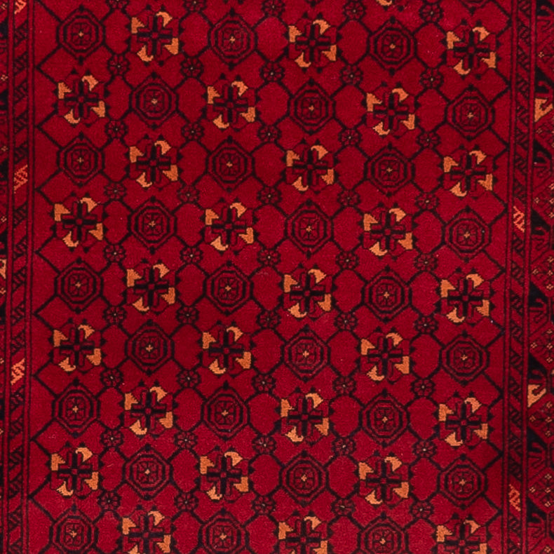 Tapis de couloir Tapis afghan - Boukhara - 273 x 86 cm - rouge
