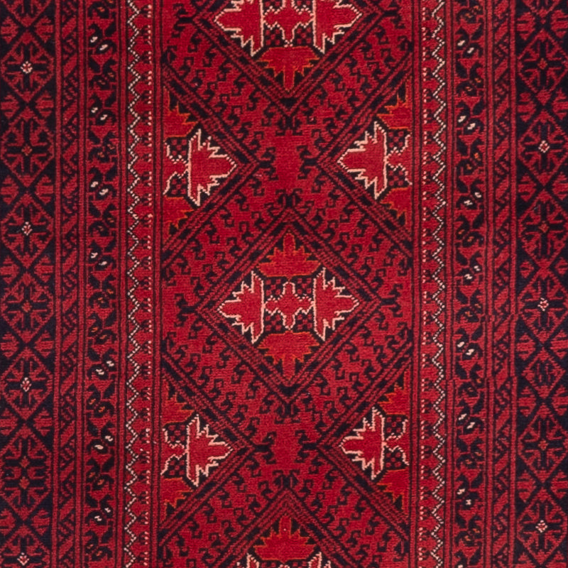 Tapis de couloir Tapis afghan - 390 x 77 cm - rouge